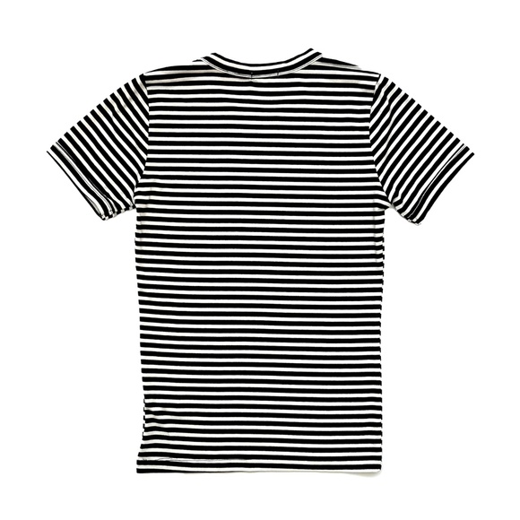 NWOT LESET Striped Slim Fit Tee Shirt - Black/ Off White - Small - Picture 2 of 5